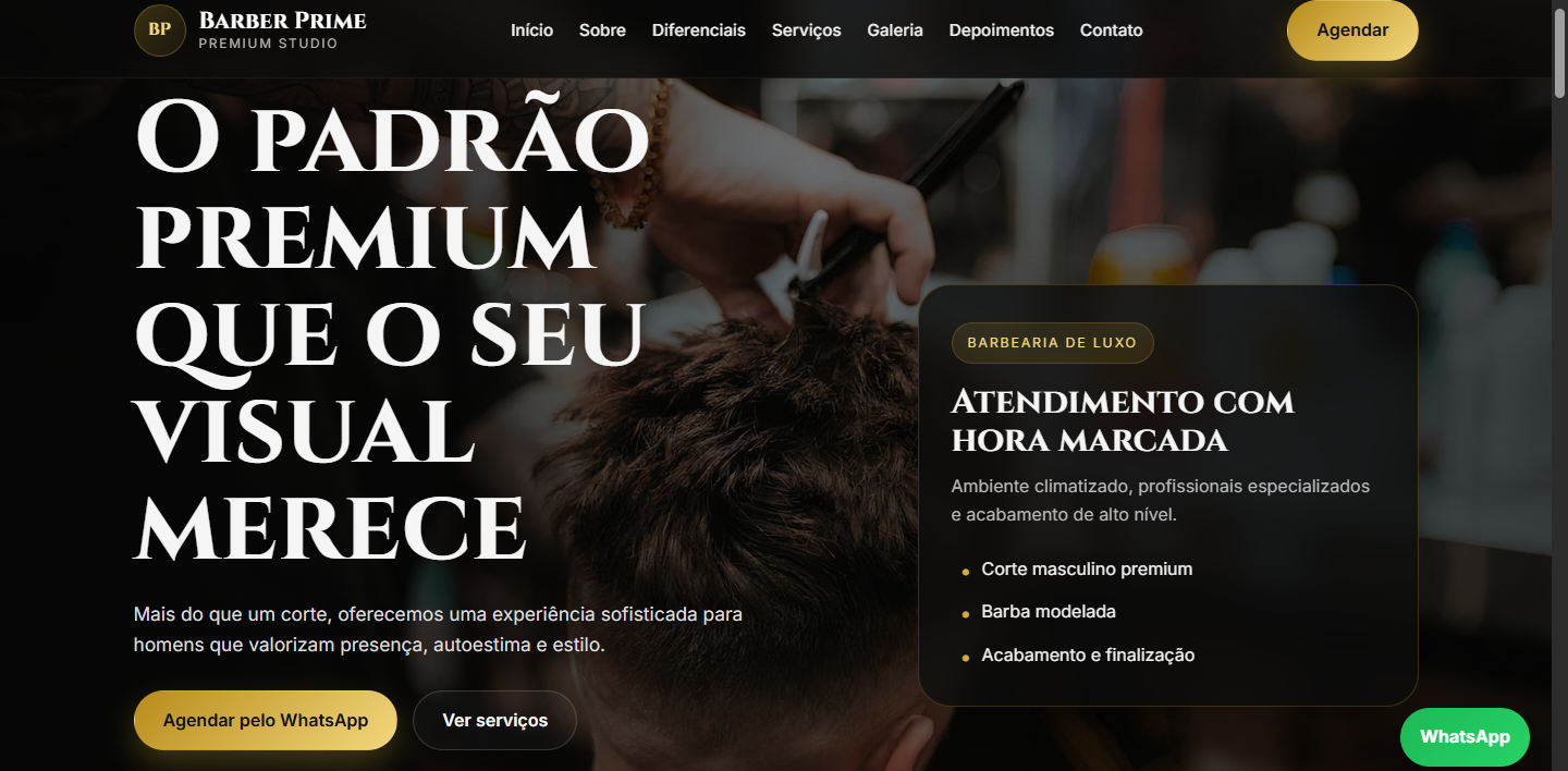 Modelo premium para barbearia