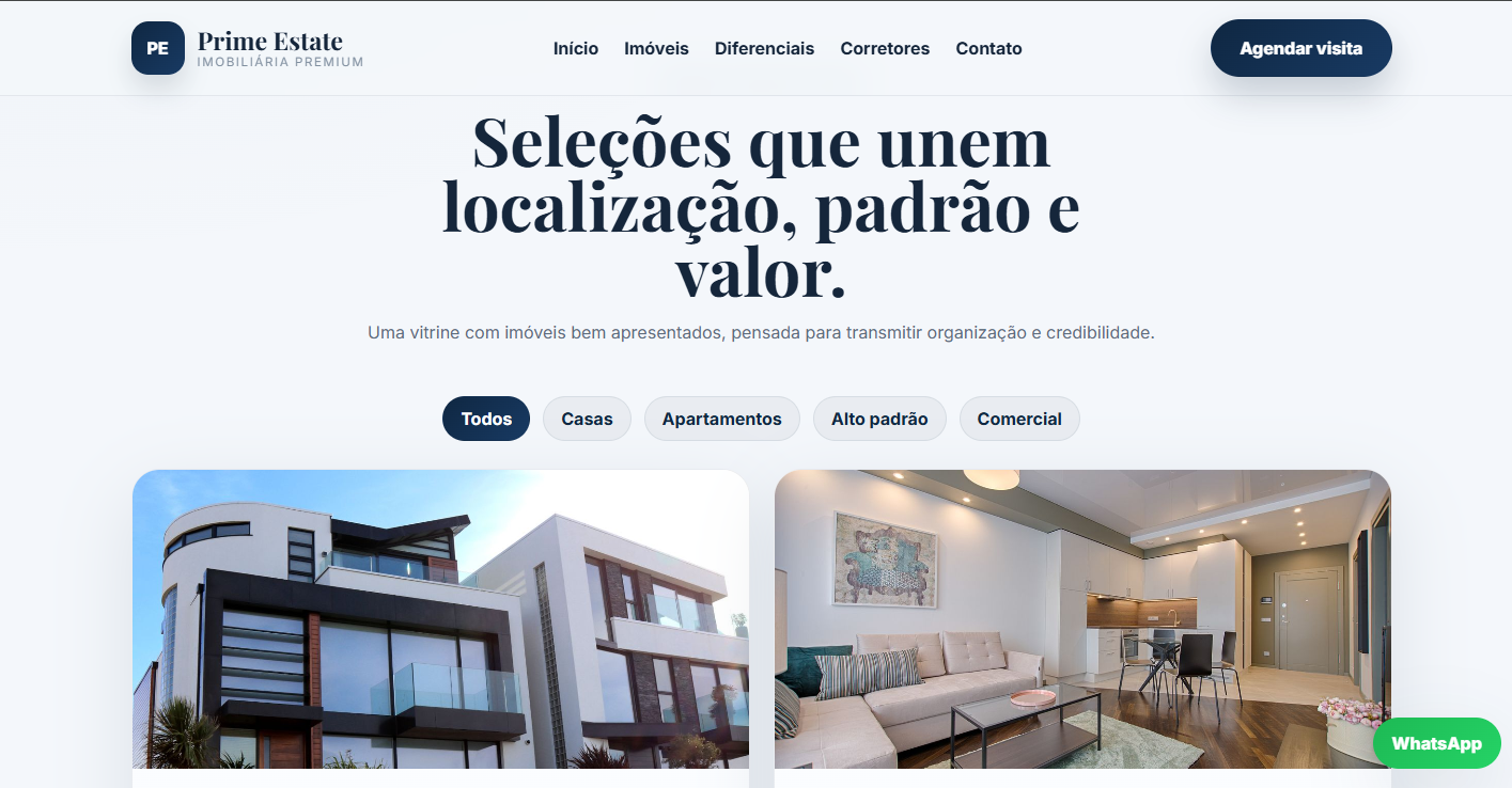 Modelo premium para imobiliárias