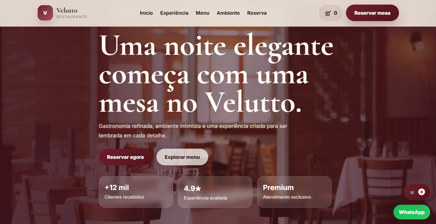 Modelo premium para restaurante