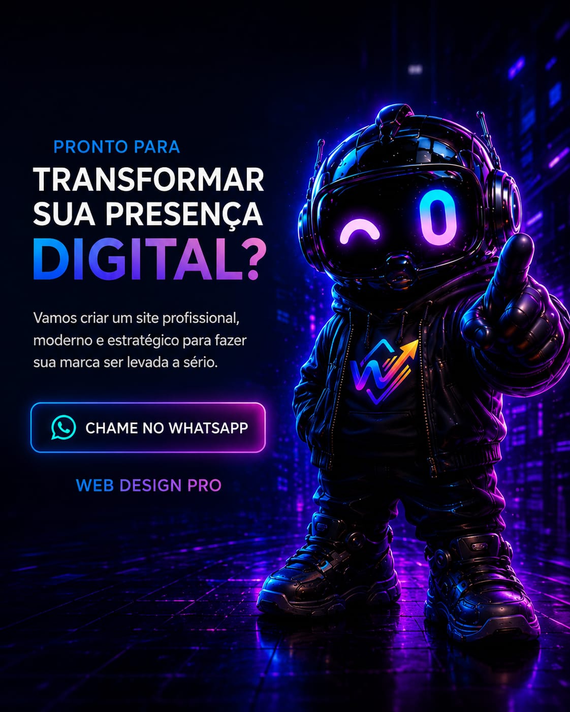 WEBBÔ convidando para criar uma presença digital profissional