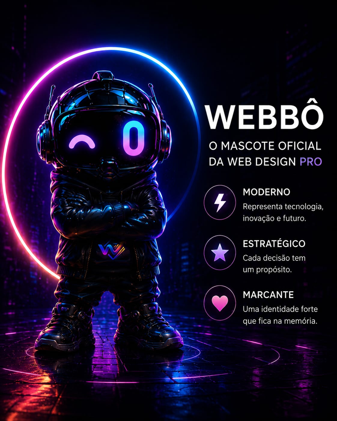 WEBBÔ mascote oficial da Web Design Pro